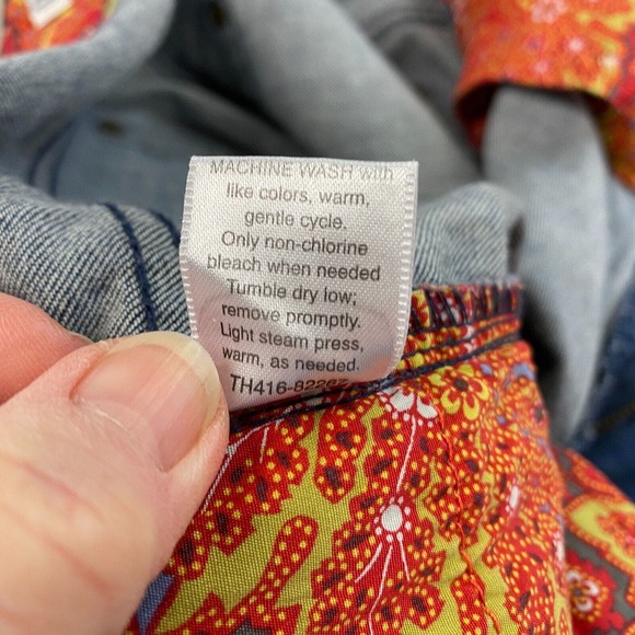 Pendleton Crop Jeans Womens 10 Cuffed Contrast Paisley Trim Preppy Retro 32x20 - Picture 13 of 14